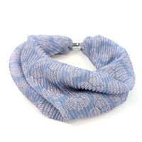 Ribbed lilac scarf with pale pink tree of life