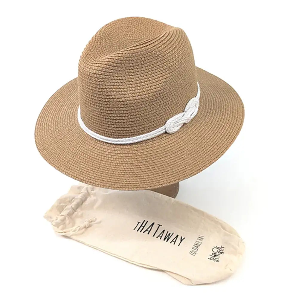 Foldable Panama Sun Hat - Natural Reef Knot