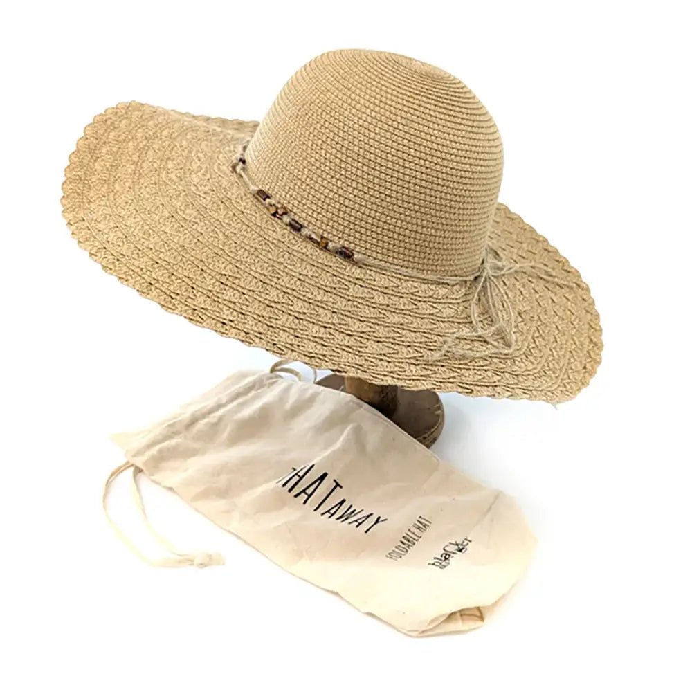 Foldable Wide Brim Sun Hat - Natural