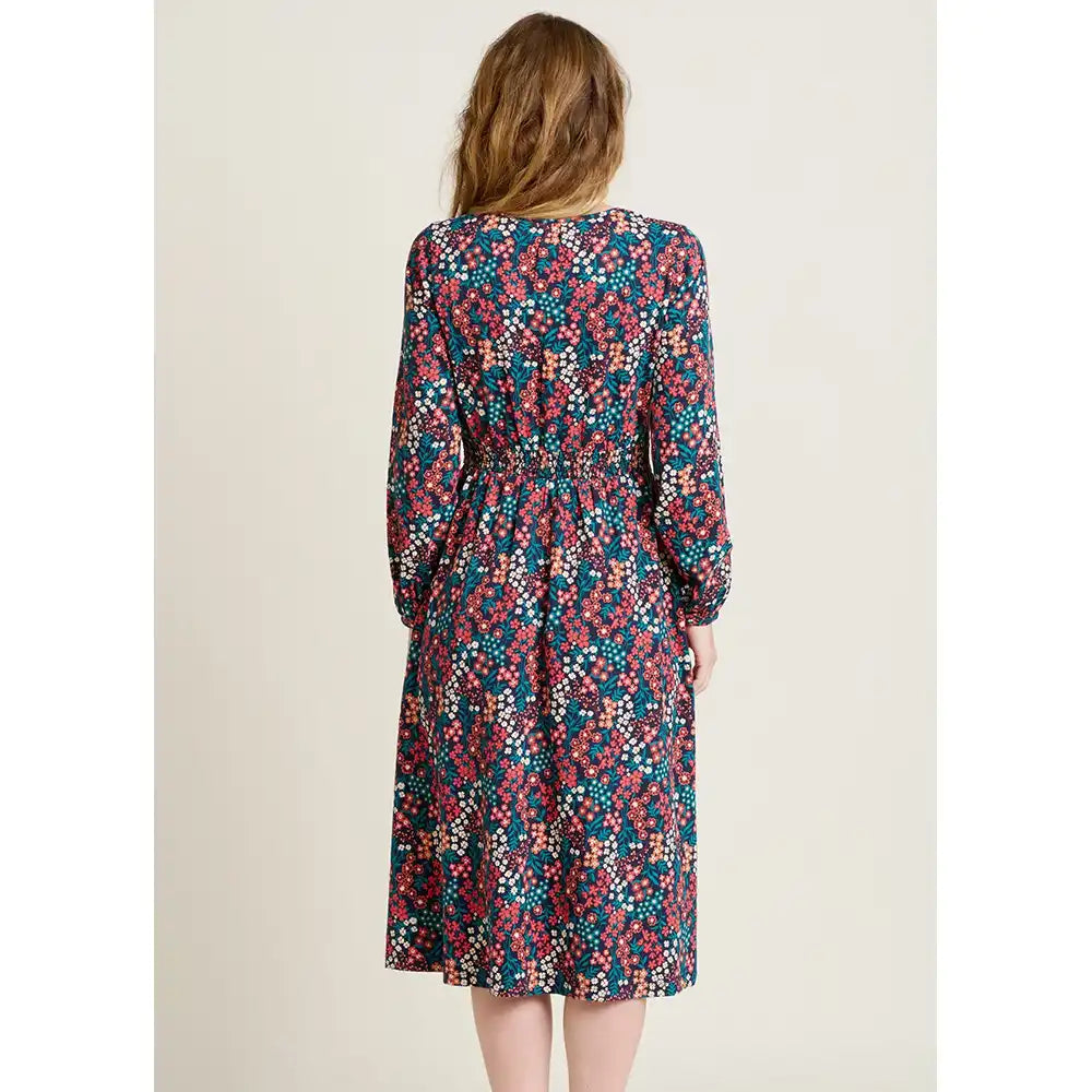 Winter Ditsy Floral Midi Dress