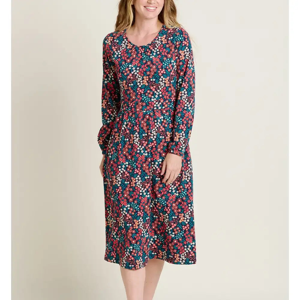 Winter Ditsy Floral Midi Dress