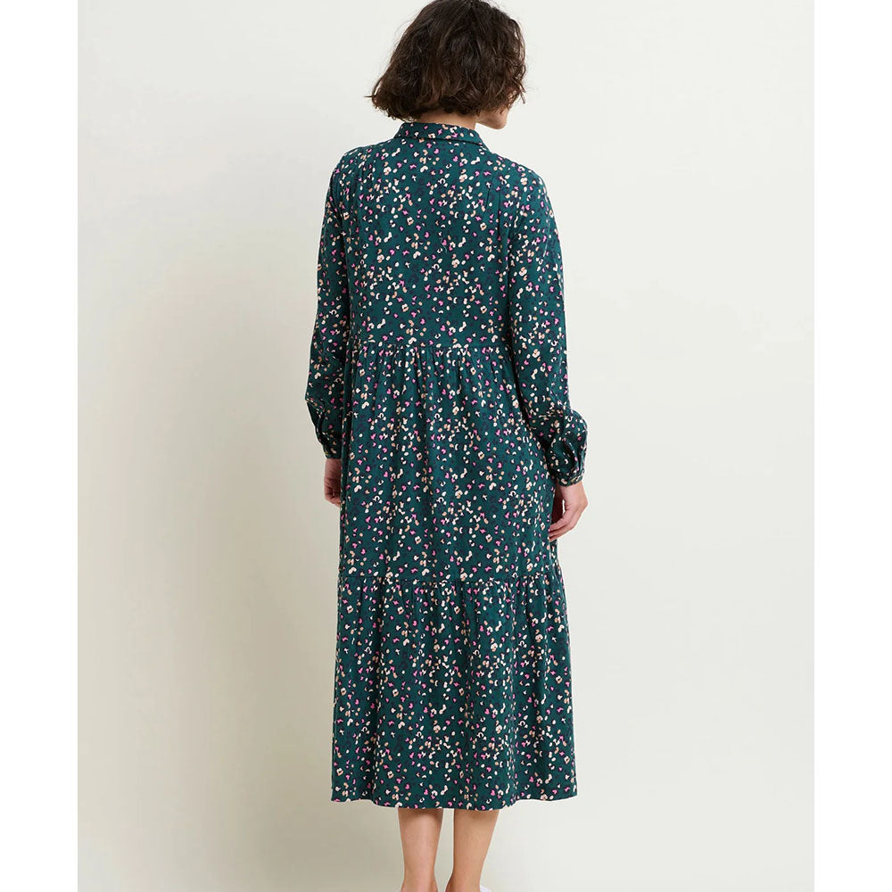 Midaxi Teal Leopard Shirt Dress