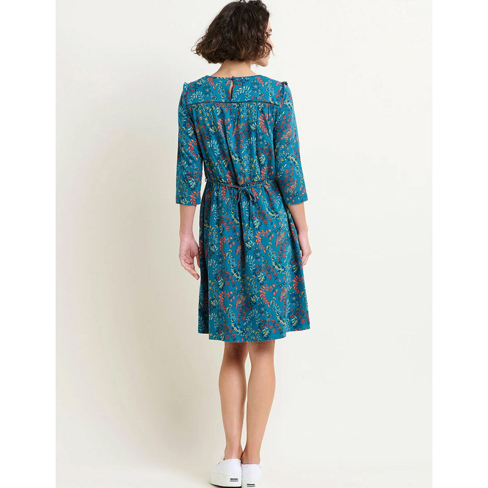 Paisley Print Floral Dress in Teal