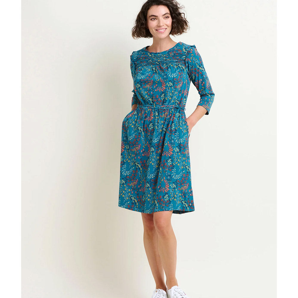 Paisley Print Floral Dress in Teal