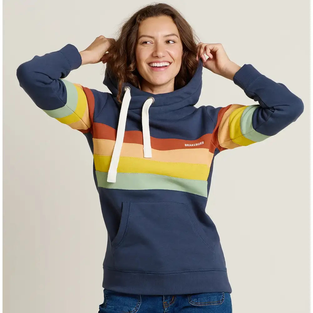 Elsie Striped Hoodie - Navy Blue