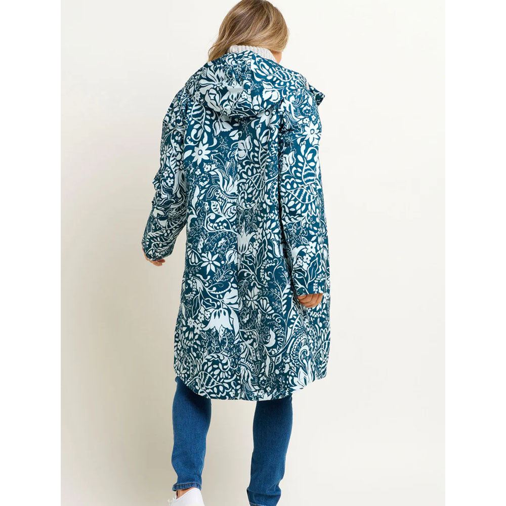 Teal Floral Raincoat