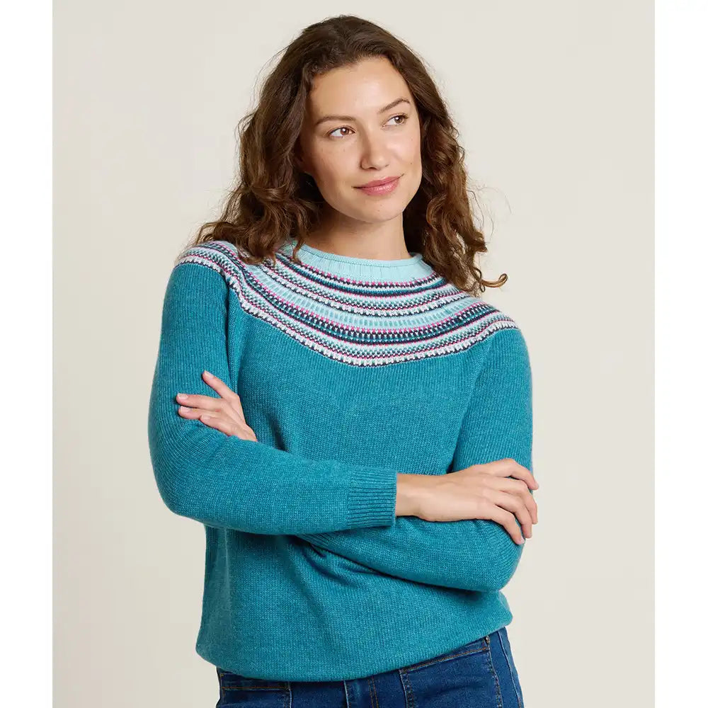 Fair Isle Knitted Crew Neck Blue