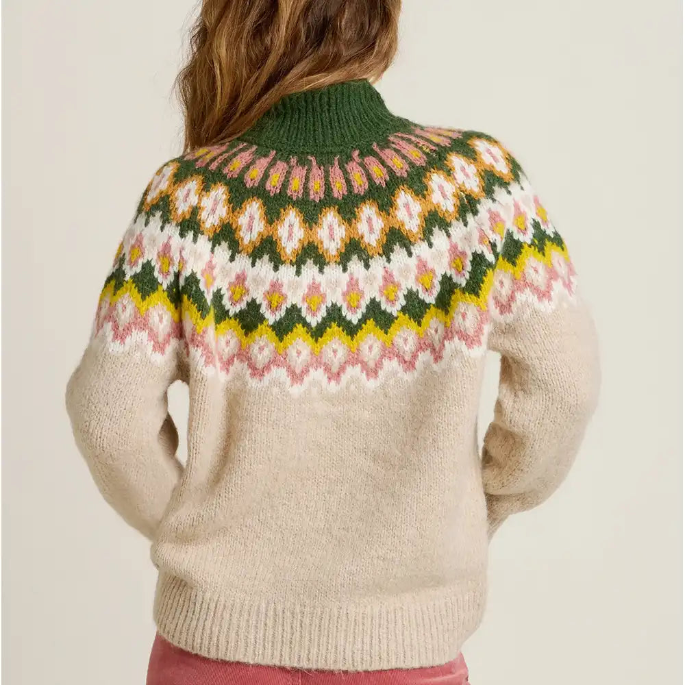 Fair Isle Chunky Knitted Jumper in Oat