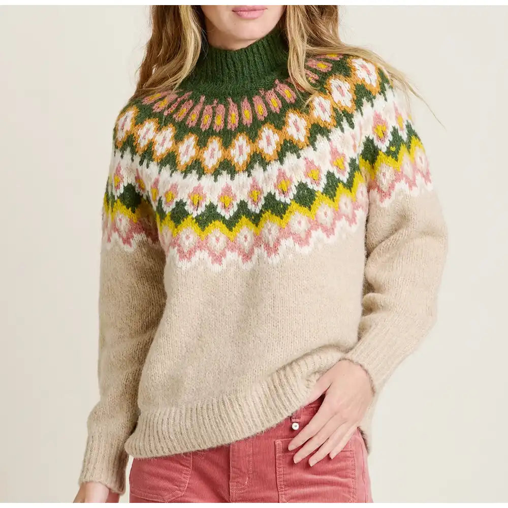 Fair Isle Chunky Knitted Jumper in Oat