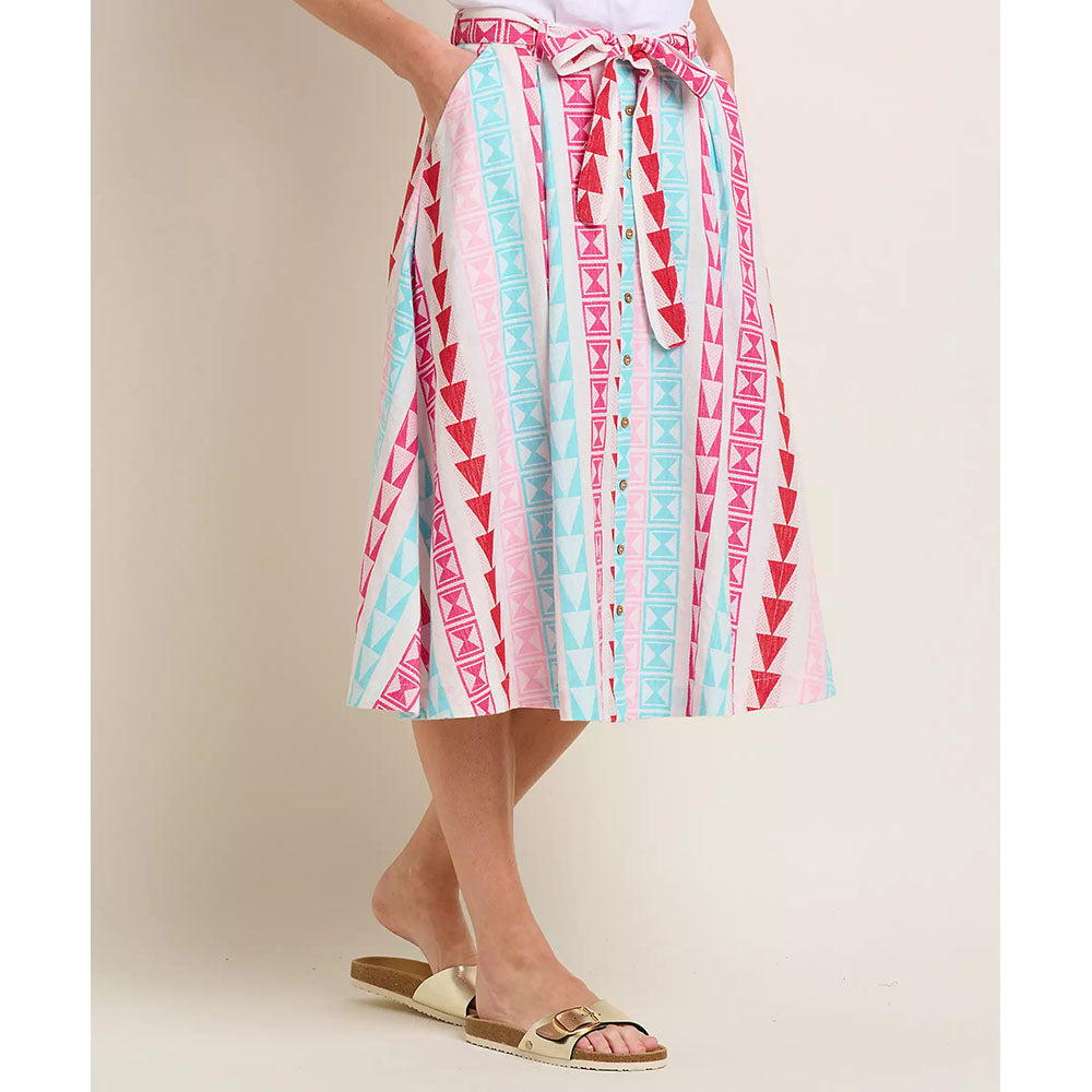 Boho Aztec Inspired Skirt - Pink & Blue