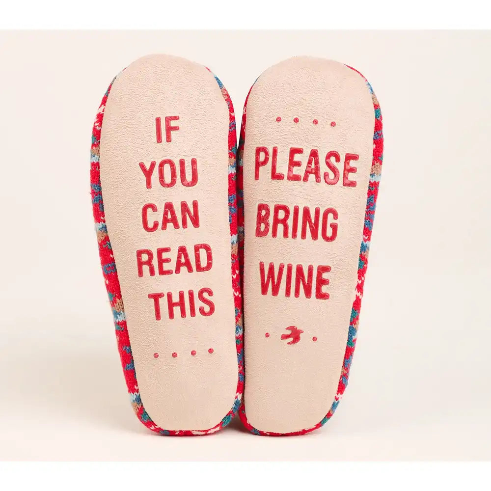 Slipper Socks - 'Bring Me Wine'