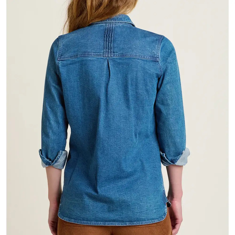 Seatown Pleated Denim Blue Blouse