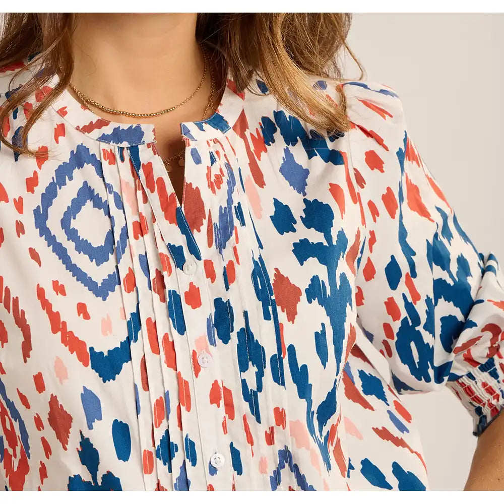 Yuki Water Print Blouse - Geometric