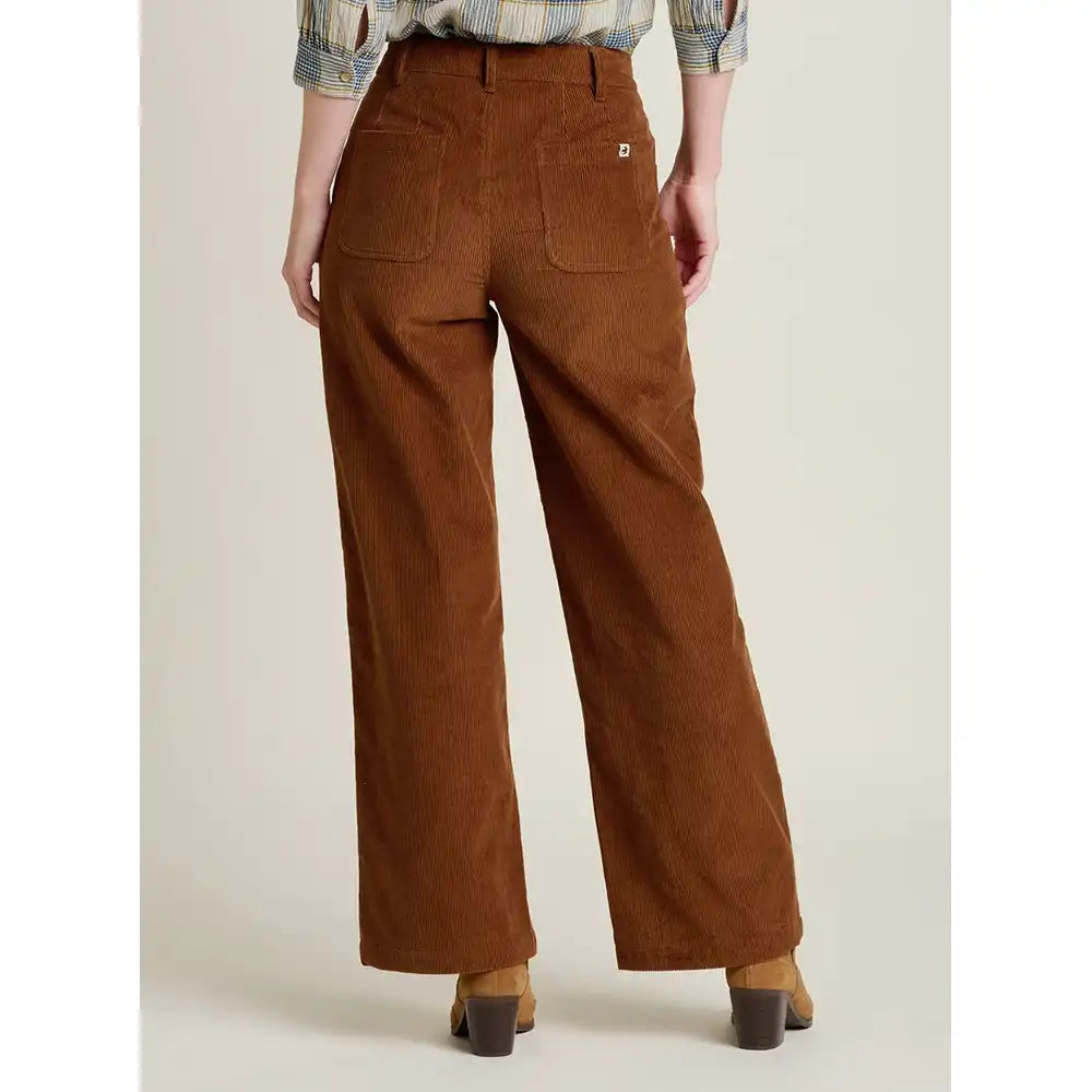 Wide Leg Cord Trousers - Tan Brown