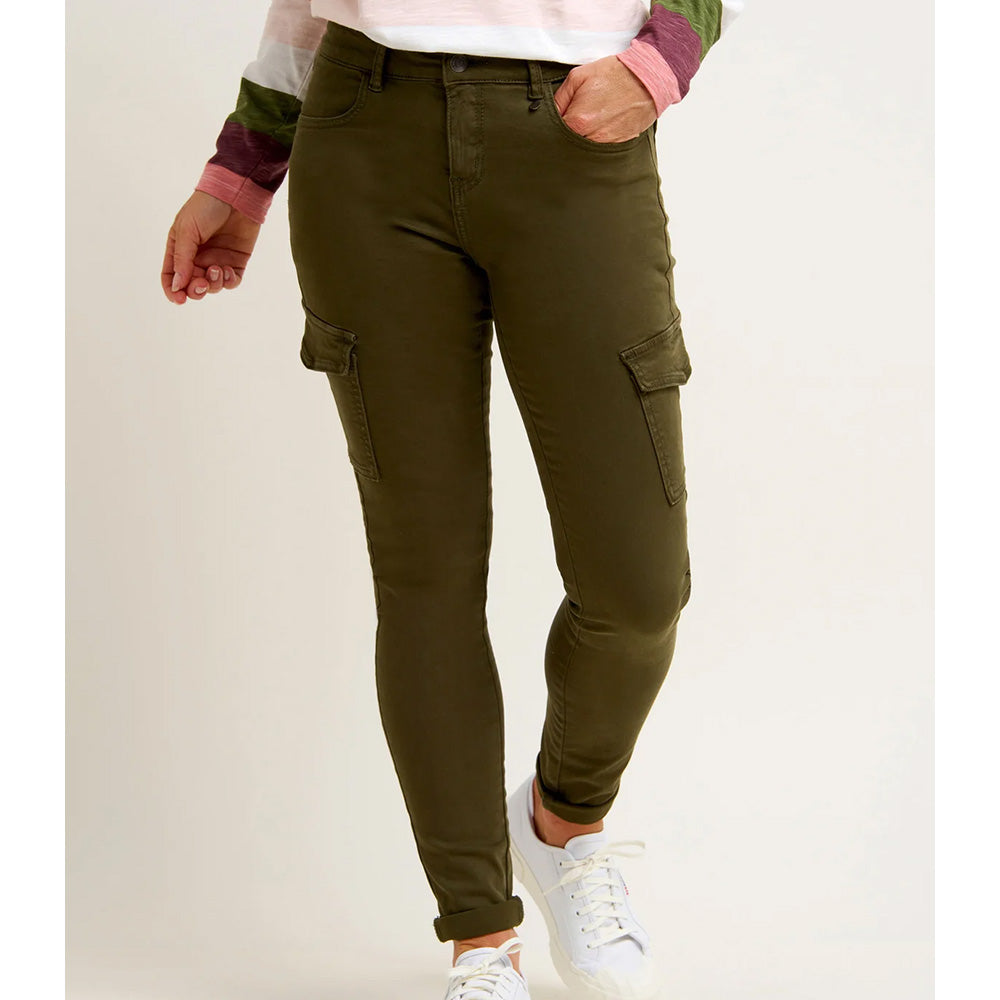 Peached Cotton Cargo Pants - Khaki