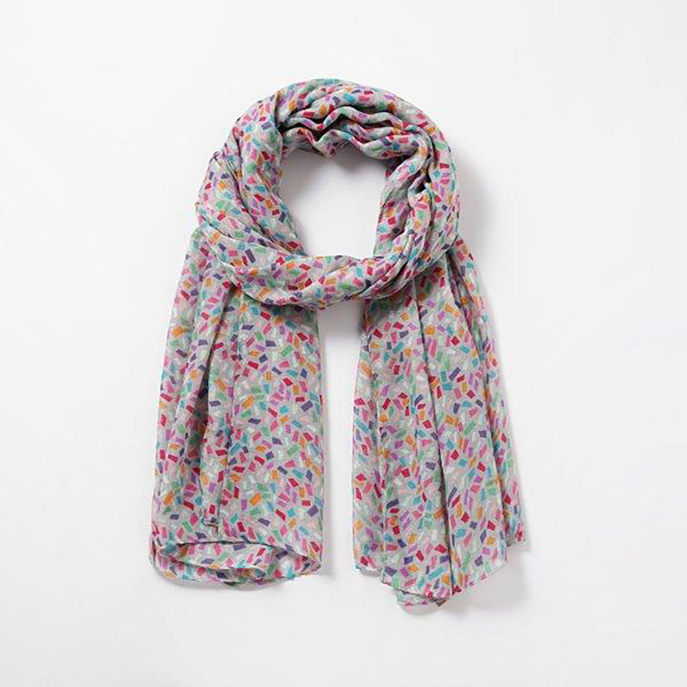 Butterfly Fashion confetti print scarf.