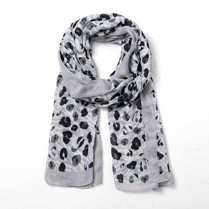 Simply Leopard Print Eco Style Scarf - Grey