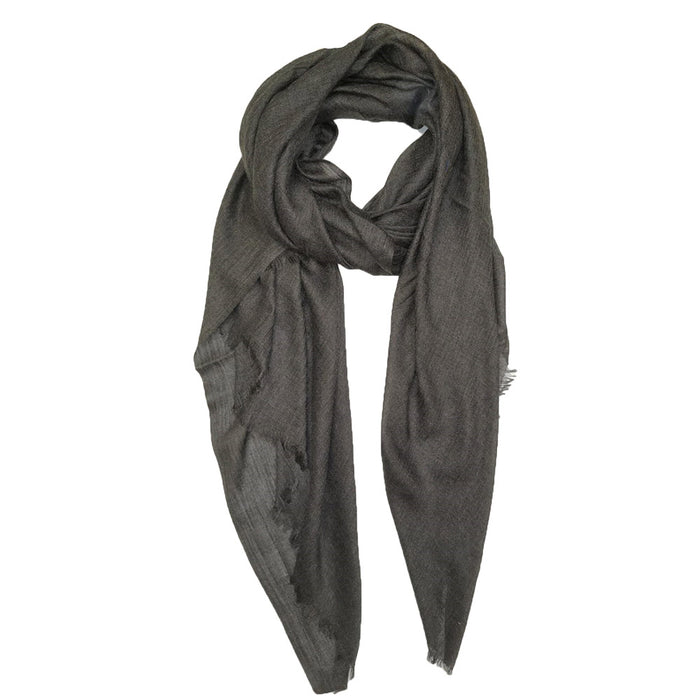 Butterfly Fashion plain charcoal grey scarf.