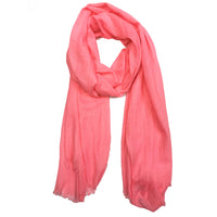 Butterfly Fashion plain coral pink scarf.