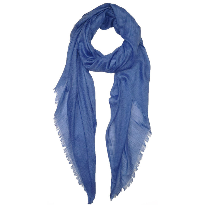 Butterfly Fashion plain denim blue scarf.