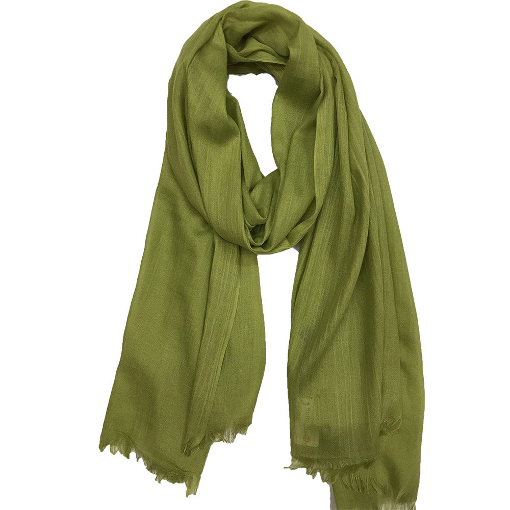 Plain Modal Scarf in Olive Green