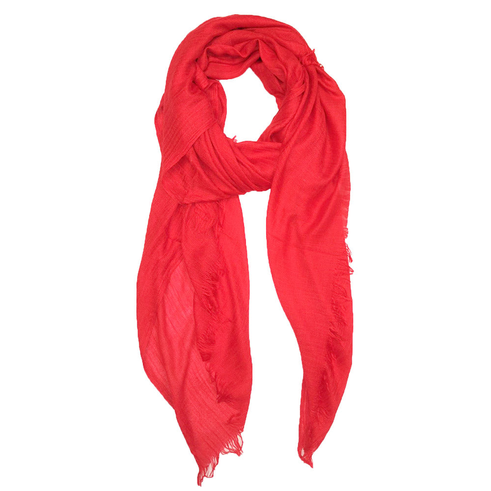 Plain Modal Scarf in Fire Red