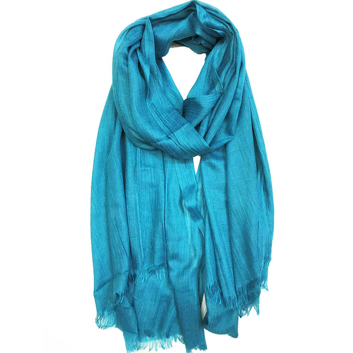 Butterfly Fashion plain turquoise scarf.