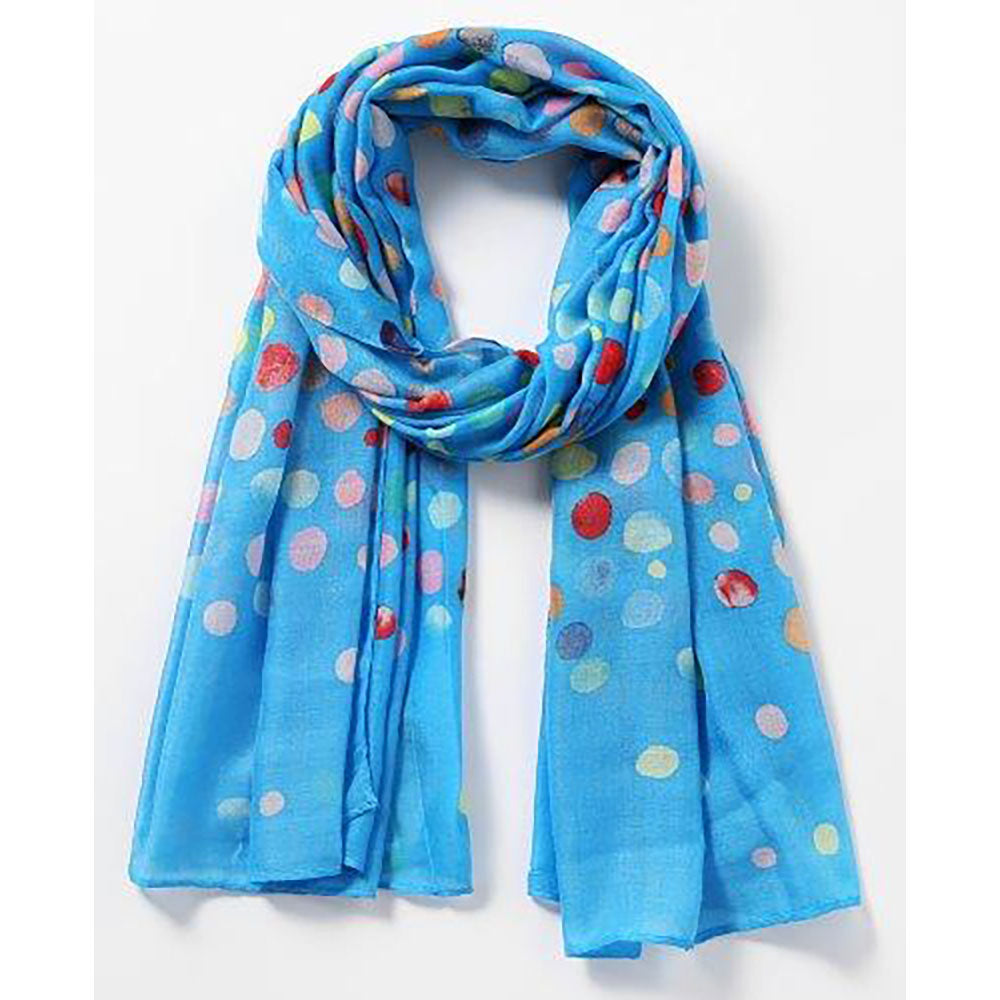 Watercolour Spot Recycled Scarf Blue