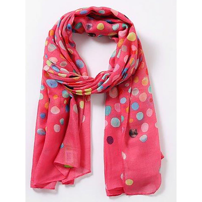 Butterfly Fashion dark pink spotty scarf.