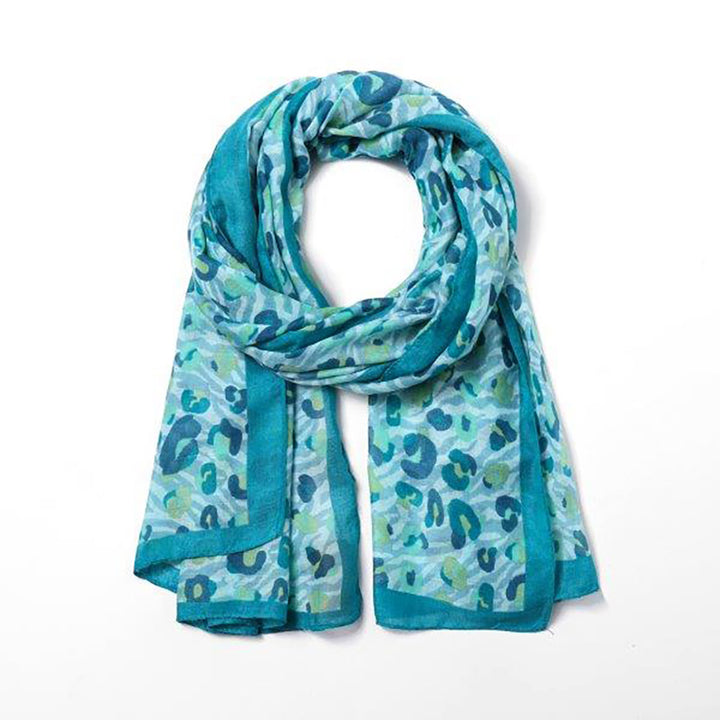 Simply Leopard Print Eco Style Scarf - Teal