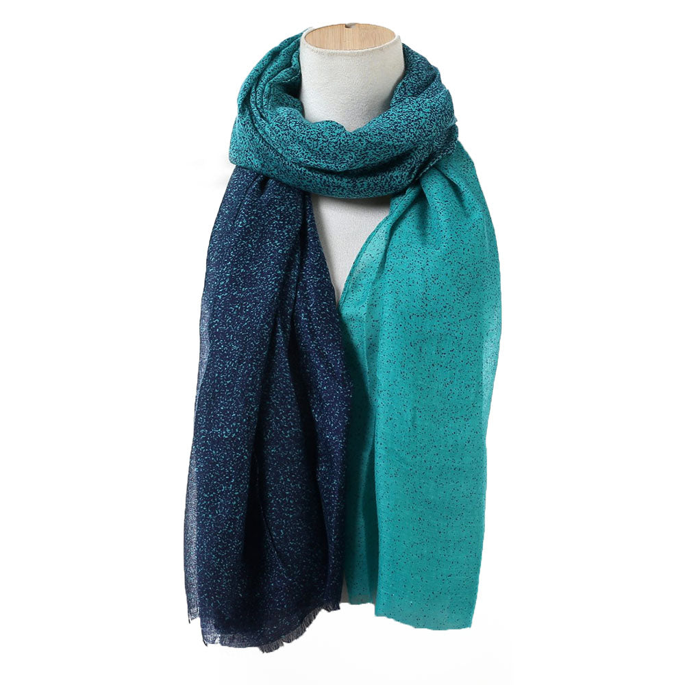 Two Tone Scarf - Navy & Turquoise