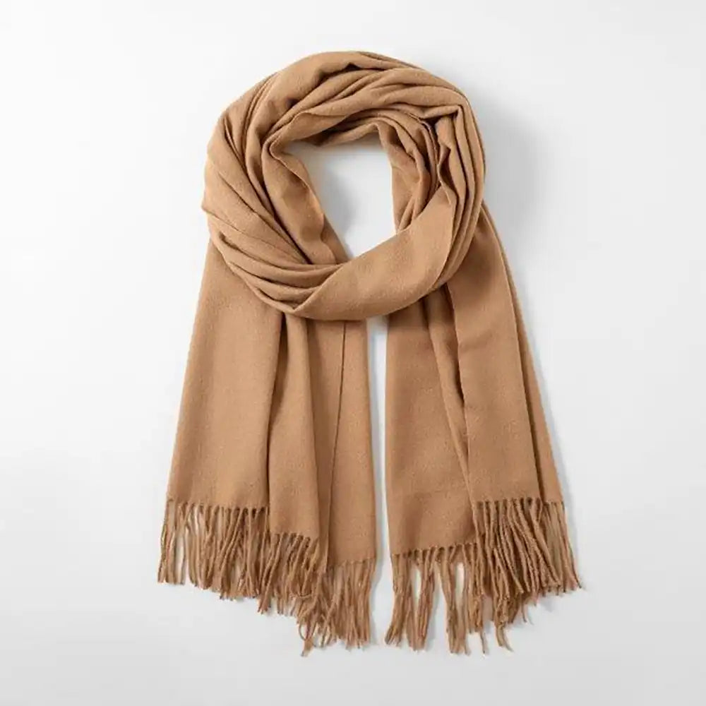 Cashmere Blend Winter Scarf - Camel