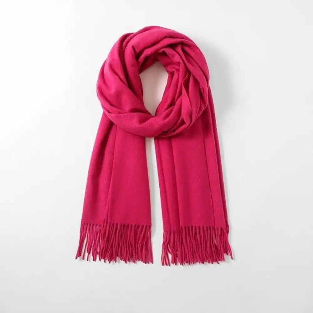 Cashmere Blend Winter Scarf - Fuchsia