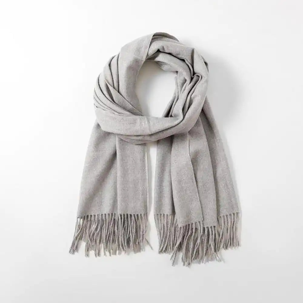 Cashmere Blend Winter Scarf - Grey