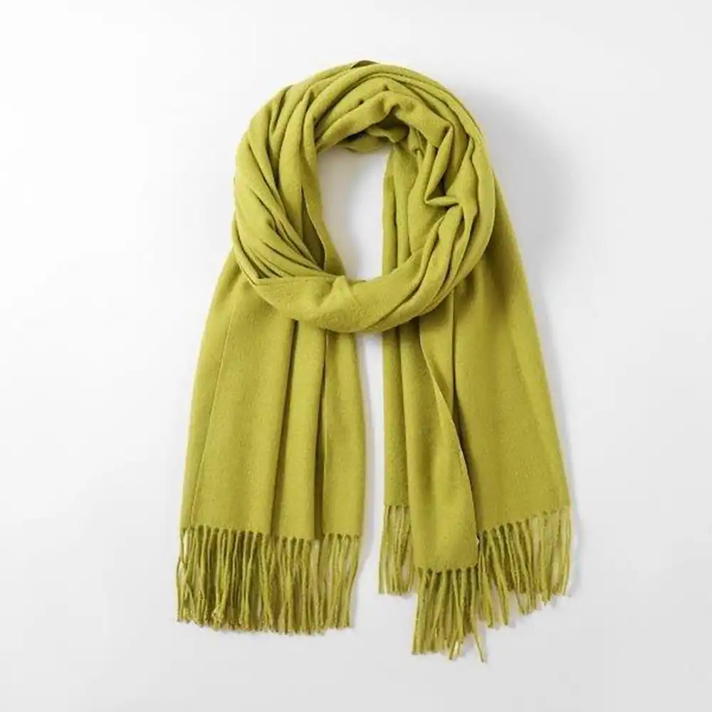 Cashmere Blend Winter Scarf - Lime