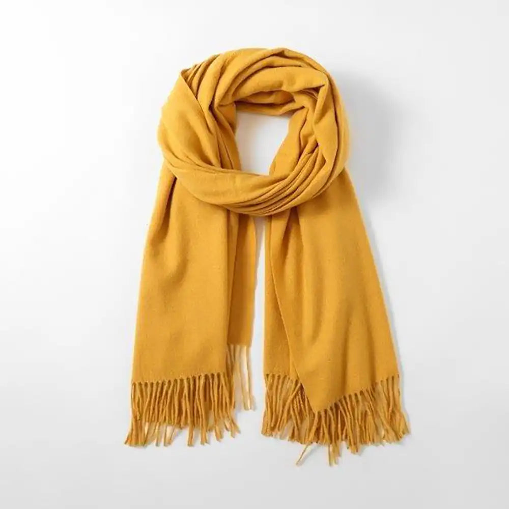 Cashmere Blend Winter Scarf - Mustard