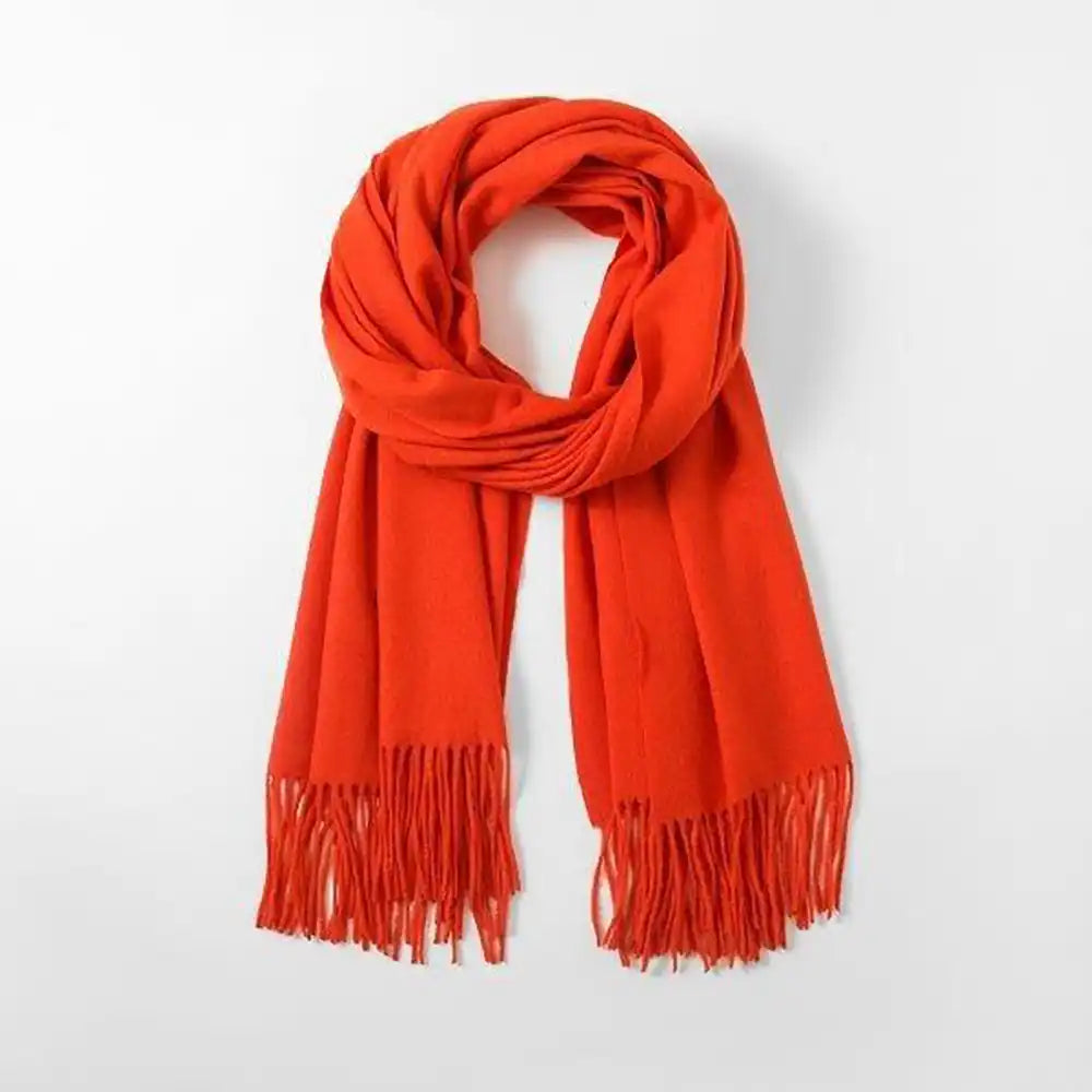 Cashmere Blend Winter Scarf - Orange