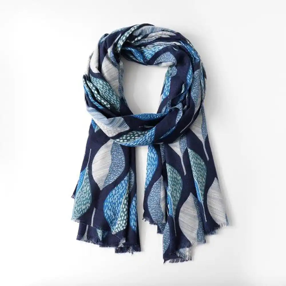 Two Tone Leaf Recycled Scarf