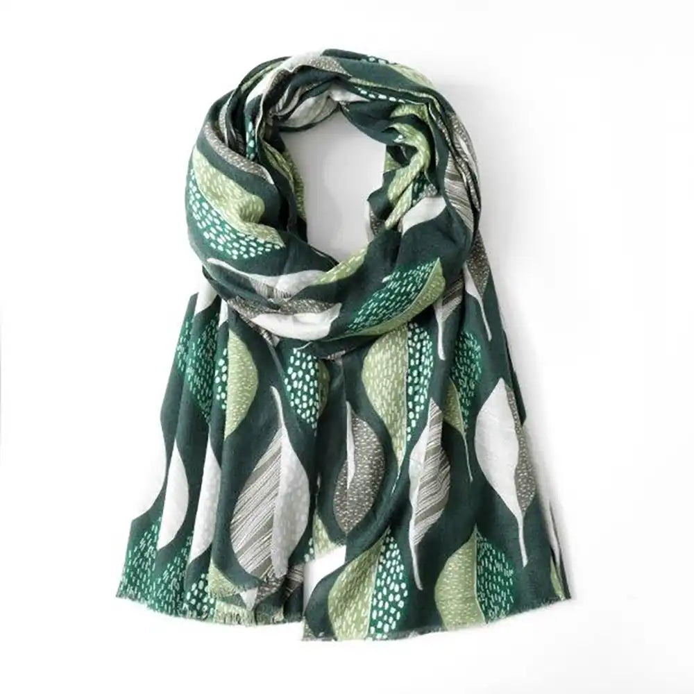 Two Tone Leaf Recycled Scarf