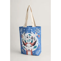 Seasalt Cornwall Christmas reindeer canvas shopper.