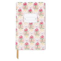 Notebook with floral pattern on a white background