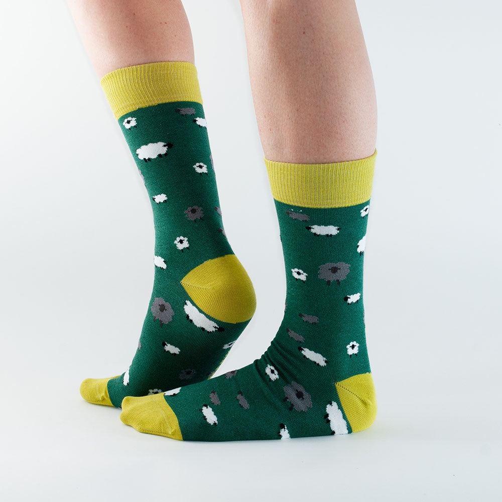 Doris & Dude Sheep Bamboo Socks Green R