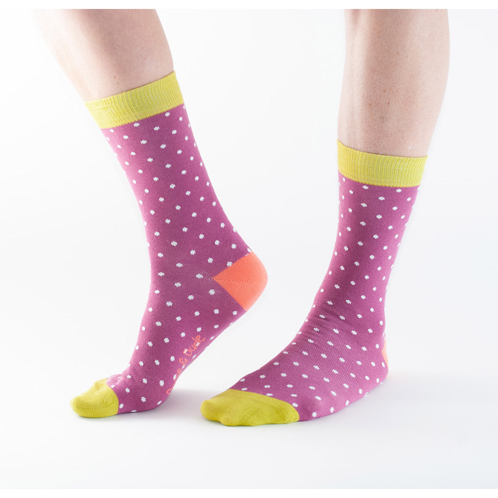 Doris & Dude Pink Spot Bamboo Socks R