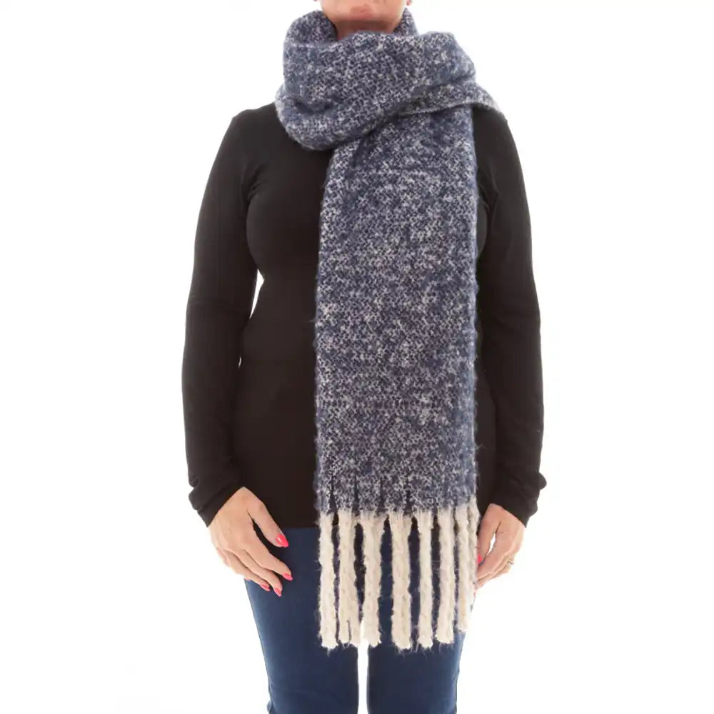 Winter Scarf Navy & Cream