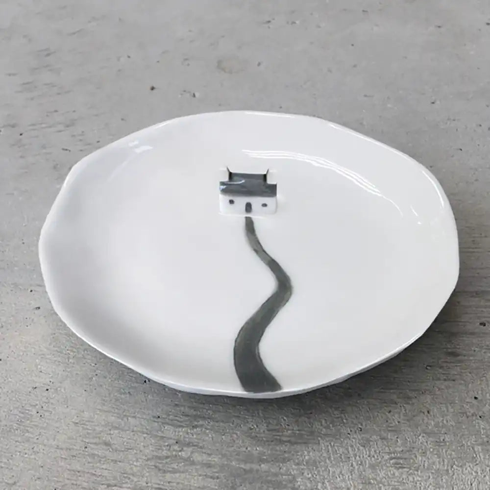 House & Path Porcelain Trinket Dish