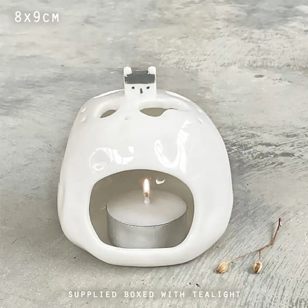 House on a Hill Porcelain Tea Light