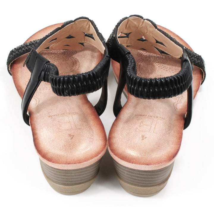 Emma Vicenza Black Crystal Sandals