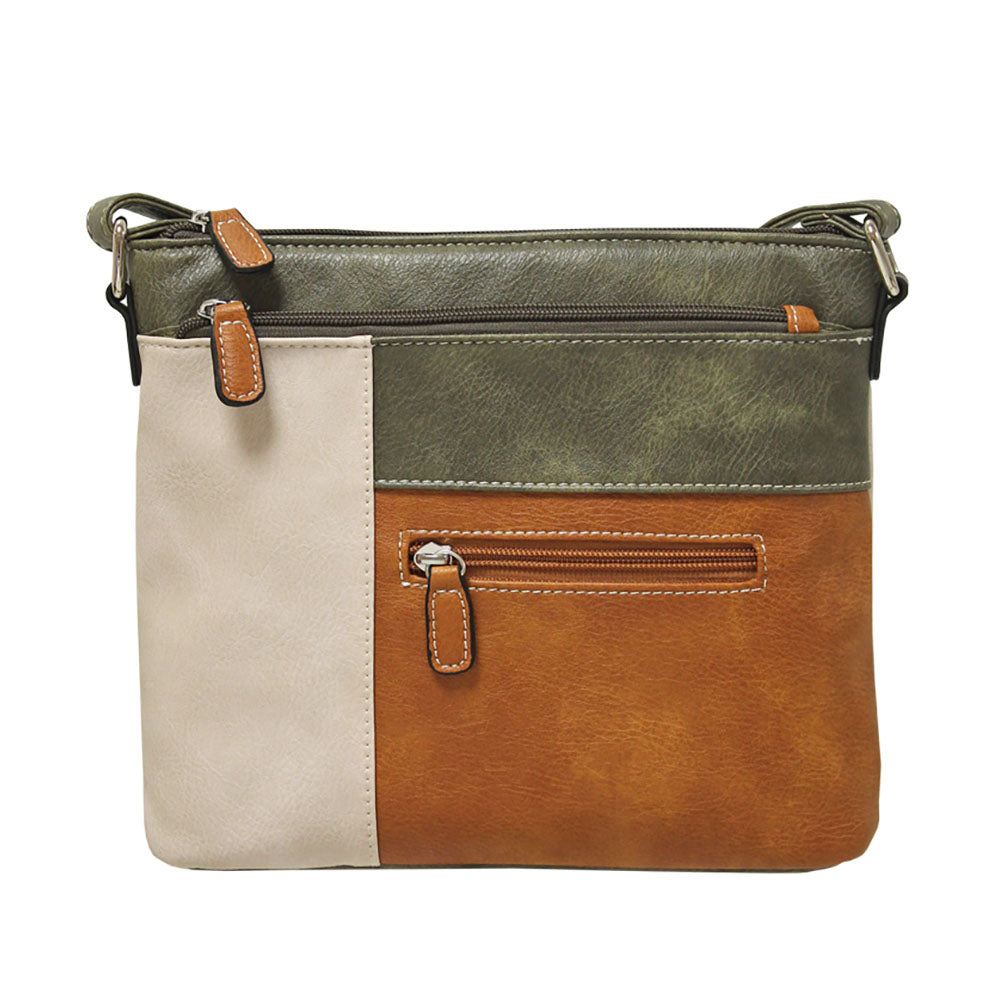 Envy Molly Patch Work Bag - Olive & Tan