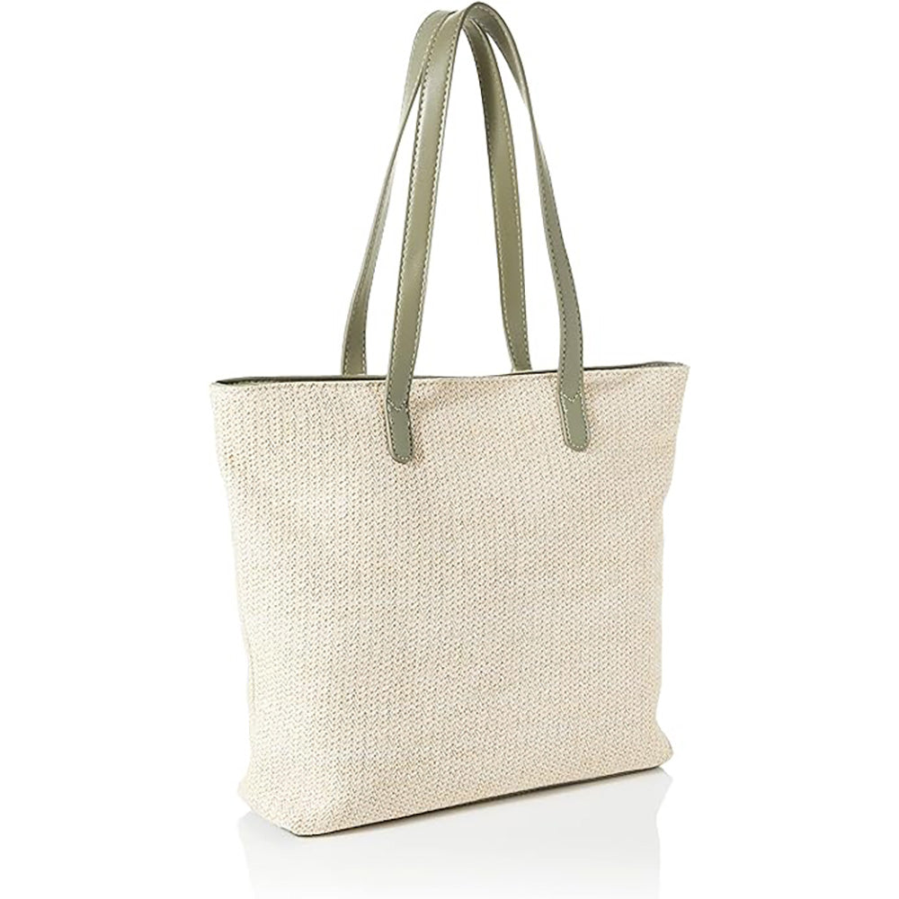 Envy Straw Tote Bag Snowdrop - Green