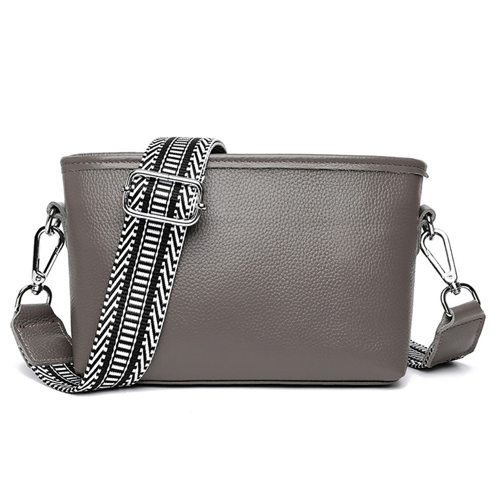 Envy Leather Trapeze Bag - Grey